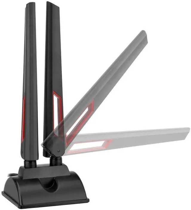 Alt view image 4 of 6 - WiFi 6E Tri-Band Antenna 2.4GHz 5GHz 6GHz Magnetic Base WiFi Antenna with RP-SMA Extension Cable for PC Desktop Compute