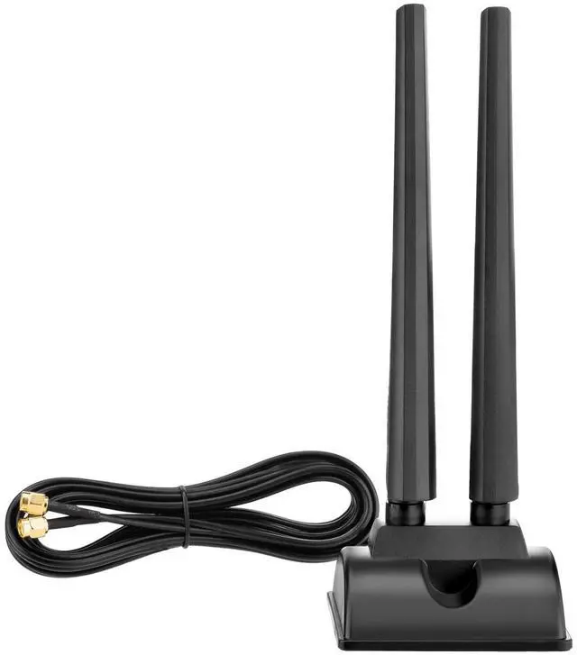 Alt view image 5 of 6 - WiFi 6E Tri-Band Antenna 2.4GHz 5GHz 6GHz Magnetic Base WiFi Antenna with RP-SMA Extension Cable for PC Desktop Compute