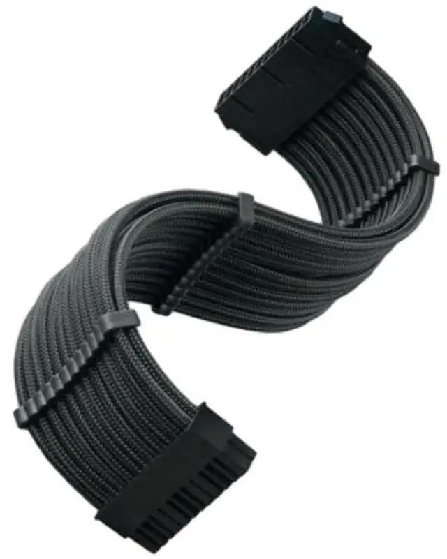 Alt view image 5 of 6 - Motherboard ATX 24Pin Male to Female Extension Cable Sleeved Net PSU Power Connector Adapter Extender Cord with 4 PCS Free Combs