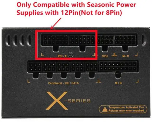 Alt view image 6 of 6 - 12Pin PCI-E to Dual 8Pin 6+2Pin GPU Power Cable ForSeasonic P-860W, P-1000W, X-1050XM, X-1250XM, X-560W, 660W, 760W Modular PSU