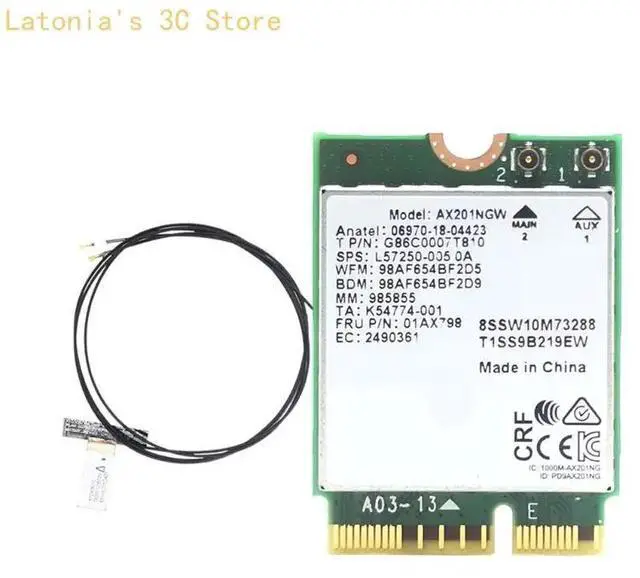 Main image of X3UB Advanced AX201NGW Wireless Networking Card for Fast Internet Connection on Win10/11 M.2 CNVio2 Interfaced