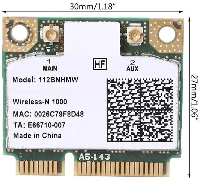 Alt view image 6 of 6 - ForCentrino Wireless-N 1000 Wifi Link1000 112BNHMW 300Mbps Half Mini Pci-e Wireless Card