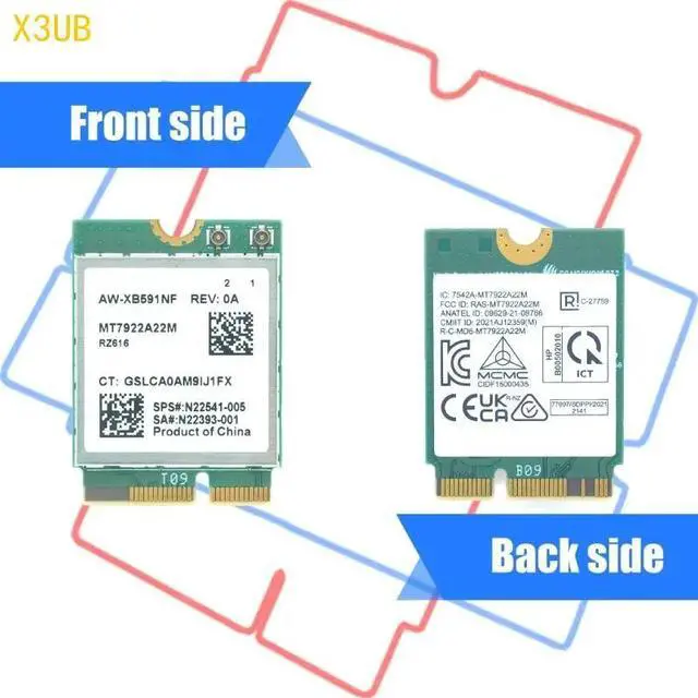 Alt view image 5 of 6 - X3UB AW XB591NF MT7922 M.2 WiFi 6E Wireless Networking Card Triple Band 2400Mbps Fast Speed for Laptops and Desktops