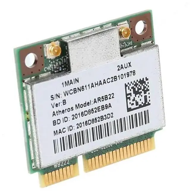 Alt view image 3 of 6 - AR9462 AR5B22 WB222 Half Mini PCIe 300Mbps Bluetooth4.0 WLAN Wifi Wireless Card Adapter for PC Computer Laptop