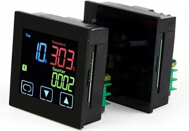 Alt view image 6 of 6 - Temperature Controller Thermostat with Timer and Counter Function LCD Display Touch Screen Time Alarm PID Heat Press Temperature Controller(Relay Output)