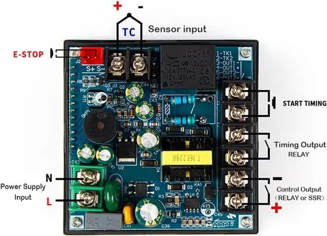 Alt view image 4 of 6 - Temperature Controller Thermostat with Timer and Counter Function LCD Display Touch Screen Time Alarm PID Heat Press Temperature Controller(Relay Output)