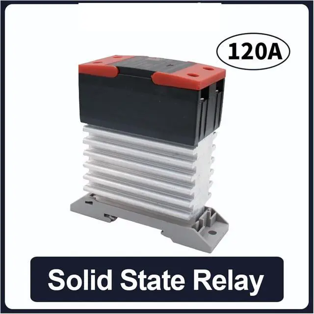 Alt view image 2 of 3 - Solid State Relay 10A 25A 40A 60A 80A 100A 120A Din Rail Mount Solid State Relay SSR Single Phase DC Control AC DC AC Control AC with Heat Sink(DC-AC,120A)