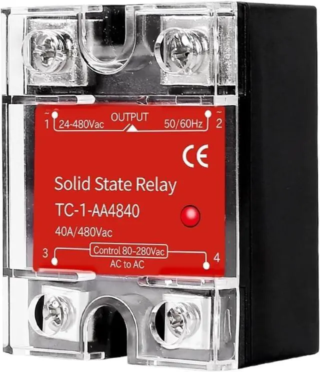 Alt view image 4 of 4 - SSR-10AA SSR-25AA SSR-40AA Solid State Relay SSR AA Single Phase AC Control AC Heat Sink 80-280VAC Control 10A 25A 40A 60A 100A(100AA)