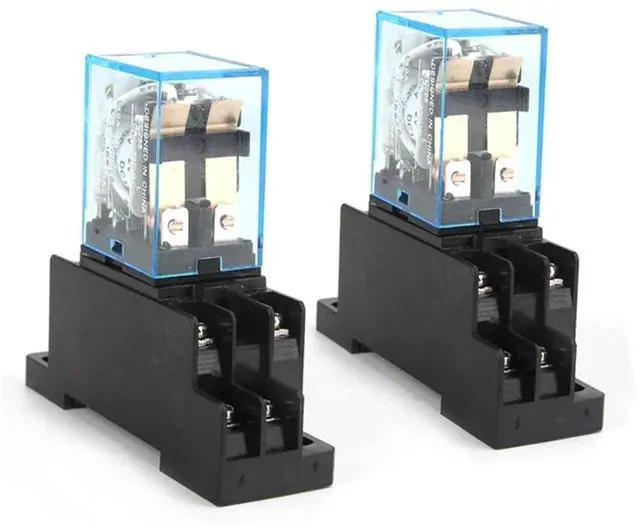 Alt view image 4 of 6 - Intermediate Relay HH62P LY2NJ 10A Mini Electromagnetic Relay AC/DC 12V 24V 110V 220V 380V with 8 Pins Socket Base PTF08A (DC-12V-With-socket)