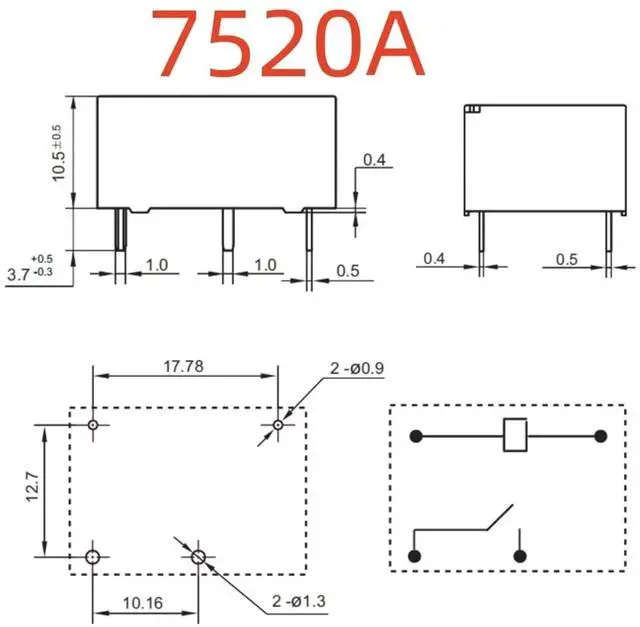 Alt view image 2 of 4 - 1Pcs G5CA-1A 24VDC/5VDC ; G5CA-1A-E 12VDC/24VDC ; G5CE-1 24VDC ; (7520A-5V/12V/24V-10A) Relay 4pins(G5CA-1A-E 12VDC)