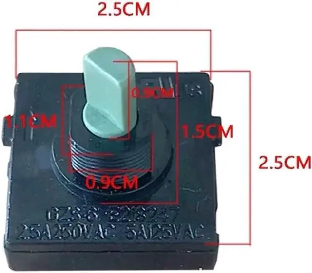 Alt view image 2 of 3 - GZS-6E218247 2.5A250VAC 5A125VAC Button Switch