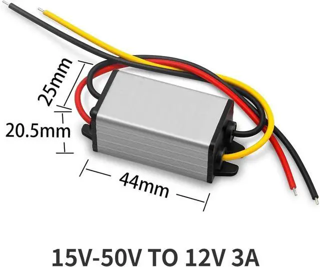 Alt view image 2 of 6 - 60V 48V 24V 36V to 12V 3A 1A 2A 15-80 Volt to 12 Volt 36W Power Supply for Cars Solar DC DC Converter Regulator(15V-50V to 12V 3A)