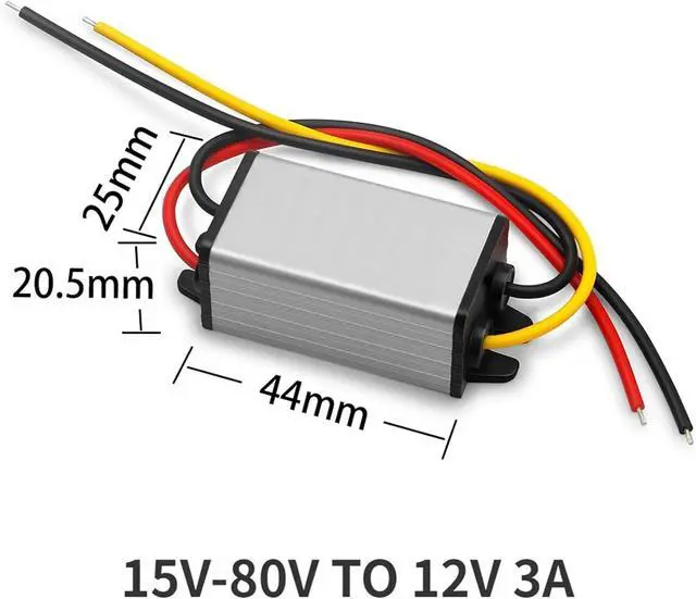Alt view image 2 of 6 - 60V 48V 24V 36V to 12V 3A 1A 2A 15-80 Volt to 12 Volt 36W Power Supply for Cars Solar DC DC Converter Regulator(15V-80V to 12V 3A)
