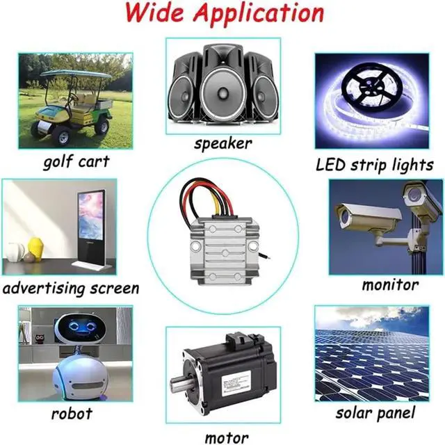 Alt view image 3 of 6 - 24V Step Down to 12V 5A10A 60W 120W Converter DC-DC Power Converter Waterproof Module for Golf Cart Club Car(F24V to 12V5A)