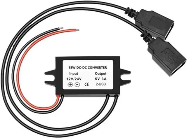 Alt view image 2 of 6 - 8-35V to 5V Step-Down Converter Module 12V/24V to 5V 3A 15W USB Output Power Supply Charger