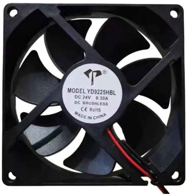 Main image of YD9225HBL 24V 0.30A 9025 Cooling Fan 90X90X25MM 2-Wire