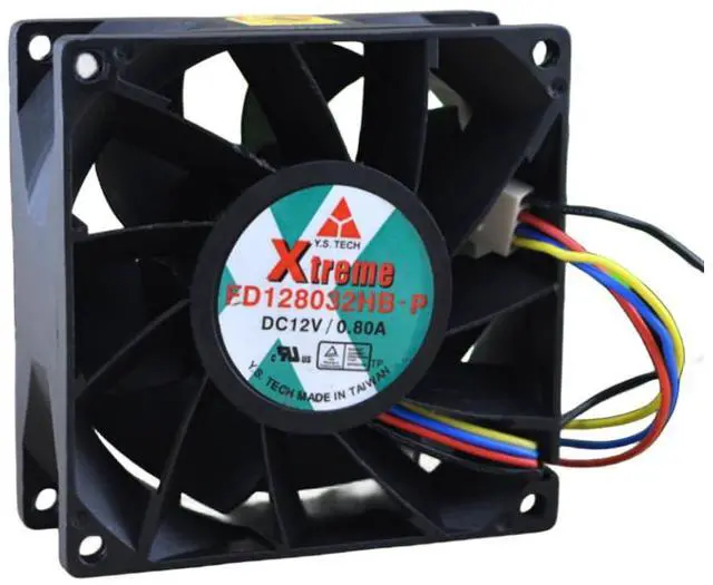 Alt view image 2 of 3 - FD128032HB-P 12V 0.80A 8032 Cooling Fan,80X80X32MM 4-Wire
