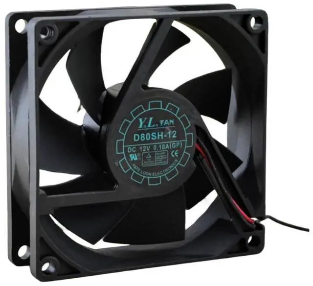 Alt view image 2 of 5 - D80SH-12 12V 0.18A 8025 Cooling Fan 80X80X25MM 2-Wire
