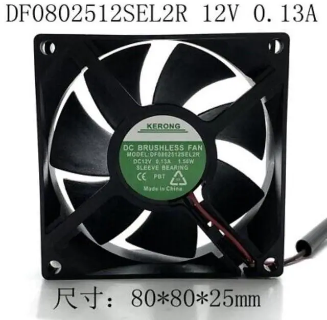 Alt view image 2 of 2 - 1PC 0.13A 1.56W 12V 2-Wire Inverter Cooling Fan DF0802512SEL2R 8CM 80 * 80 * 25mm 8025