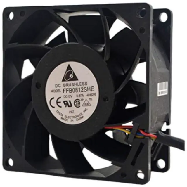 Alt view image 2 of 3 - for FFB0812SHE 12V 0.87A 80X80X38MM 3-wire cooling fan