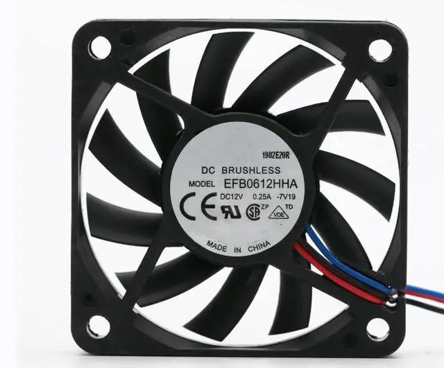 Main image of for EFB0612HHA 12V 0.25A 60X60X10MM 3-Wire Cooling Fan