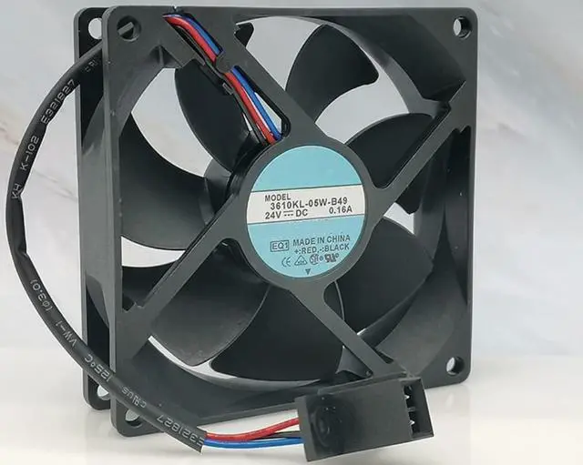 Alt view image 2 of 3 - for 3610KL-05W-B49 24V 0.16A 3.84W 2850RPM 47.6CFM 37.5DBA 92X92X25MM 3-Wire Cooling Fan