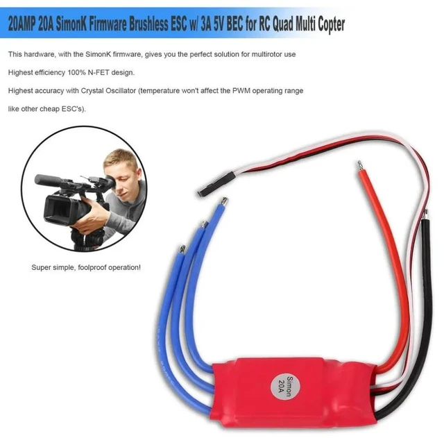 Alt view image 2 of 6 - 20A SimonK Firmware Brushless ESC 3A 5V BEC for RC Quad Multi Copter Discount