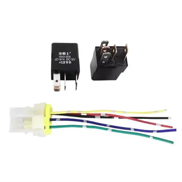 Main image of Automotive Relay - 12/24V Pure Copper, High Power, Water-Proof, for Vehicles, 4/5 Pin, 40A, NO NC, Plus Plug Wire (Color : 40A(2pcs), Size : 12v 5pin with Socket)