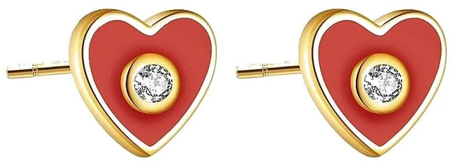 Main image of 925 New Women Sterling Silver Heart Cz Mini Dainty Original Tested Kuite Piercing Jewelry