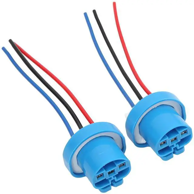 Main image of Compatible with Industrial Equipment, Trailers, and Boats - 2 Pieces Brake and Turn Signal Light Socket Connector - Industrial Grade ABS Pigtail Light Socket with Female Head