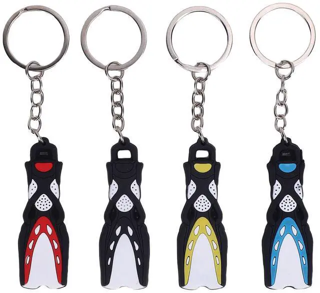 Main image of Silicone Dive Fin Keychains Decorative Scuba Flippers Keyrings Portable Diving Present for Divers Ocean Lovers