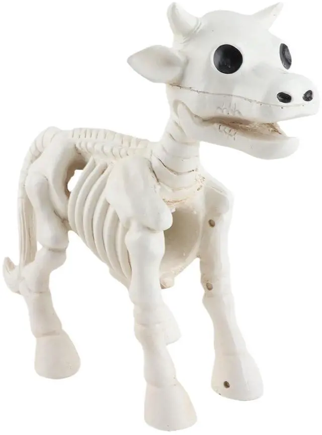 Main image of Halloween Cow Skeleton Decoration, Outdoor Resin Cow Skeleton Statue, Spooky Lawn Decor with Lifelike Skull and Ribcage for Garden Patio Halloween Display