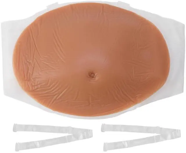 Main image of Fake Pregnancy Belly, Silicone Breathable Elastic Fake Belly Lifelike Skin Color Artificial Pregnancy Belly False Pregnant Tummy Props for Stage Performance/Photography Prop/Advertising(2-4 Months)