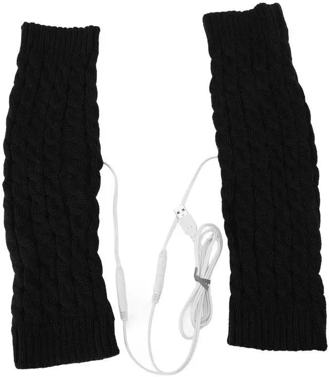 Main image of Heated Over Knee Leg Warmers, Winter Footless Thigh High Socks with USB Heating, Soft Elastic Long Leg Warmers for Office Home, One Size Fits Most, 40-50°C Heat (Black)