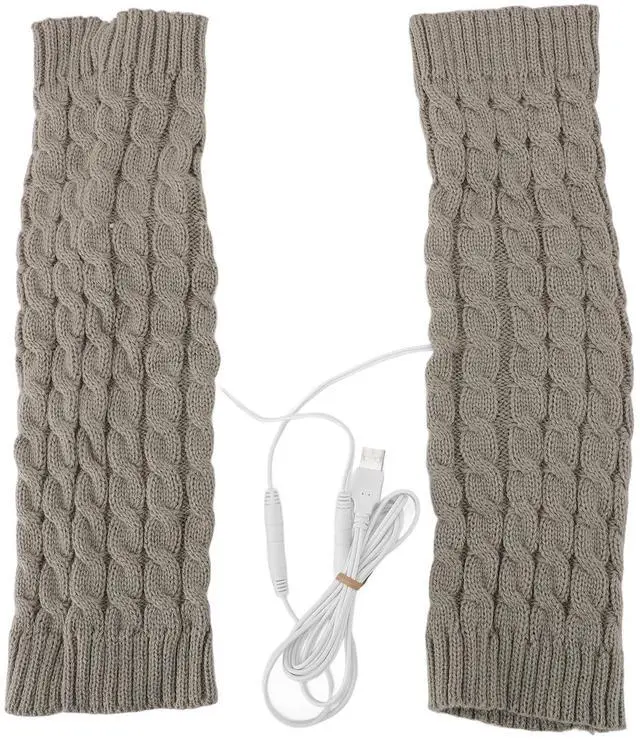 Main image of Heated Over Knee Leg Warmers, Winter Footless Thigh High Socks with USB Heating, Soft Elastic Long Leg Warmers for Office Home, One Size Fits Most, 40-50°C Heat (Grey Green)
