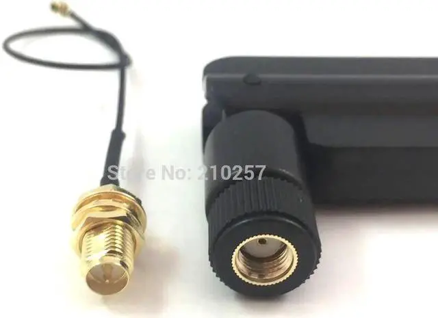 Alt view image 3 of 4 - 2.4ghz PC Wifi Antenna 18dbi Indoor Omnidirectional rp-Sma Male Connector +15cm U.FL Mini PCI to RP-SMA Female Pigtail Cable