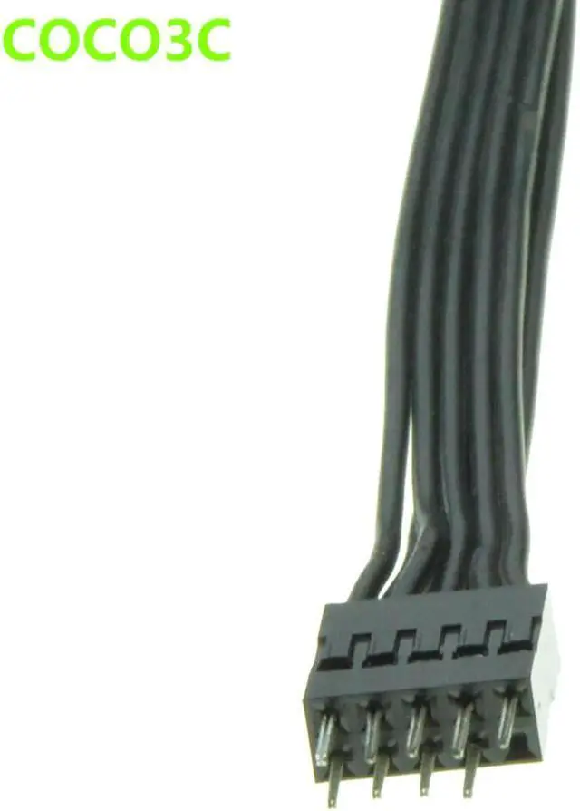 Alt view image 2 of 3 - Motherboard 9 Pin USB header extension cable 10Pin USB Male to Female data transfer cable 24AWG 50cm