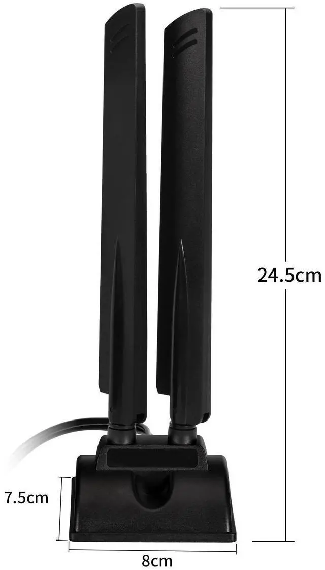 Alt view image 2 of 6 - WiFi 6E Tri-Band 6GHz 5GHz 2.4GHz RP-SMA Magnet Mount Base Antenna for PC Desktop Computer Motherboard Wukong Game PC