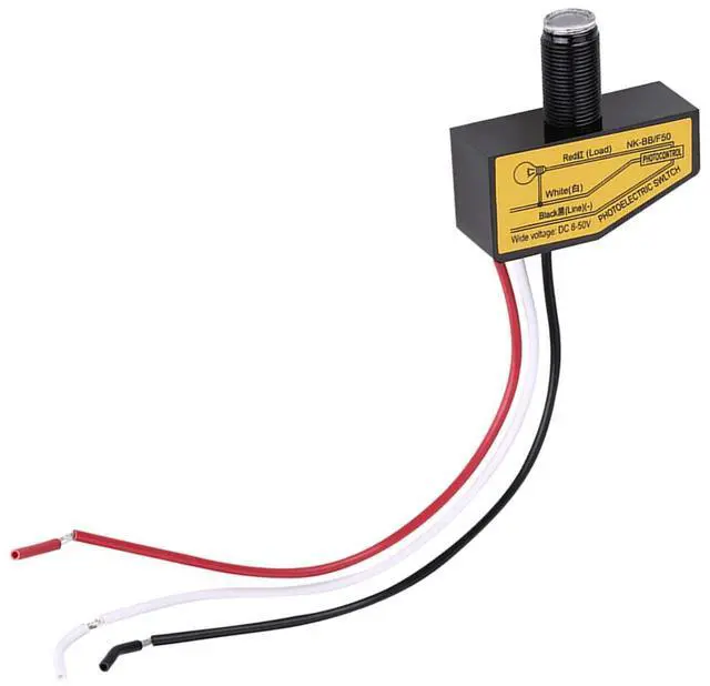 Main image of 12v 24v 36v 48v Photoelectric Switch, 8V to 50VDC Photocell Switch Mini Light Automatic Switching Sensor Remote Photocell Dusk to Till Dawn