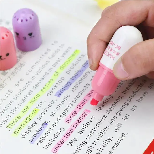Alt view image 3 of 4 - 6 Pcs/Set Capsules Highlighter Vitamin Pill Shaped Mini Highlight Marker Color Pens Stationery Office School Supplies Child Gift
