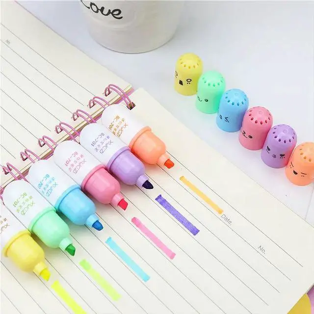 Alt view image 2 of 4 - 6 Pcs/Set Capsules Highlighter Vitamin Pill Shaped Mini Highlight Marker Color Pens Stationery Office School Supplies Child Gift