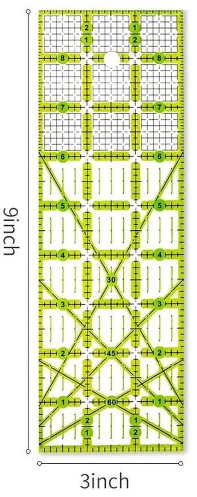 Main image of Acrylic Rectangular Quilting Ruler, Transparent Quilting Sewing Tool, Slotted Ruler Simple Operation for Accurate Measurements & Easy Cutting Fabrics