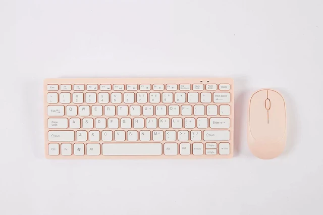 Main image of 2.4G Wireless Keyboard and Mouse Combo, English Layout, Quiet Mouse, 78 Keys, for Wins, for OS X , Pink