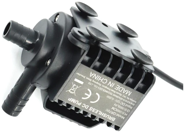 Alt view image 3 of 6 - 12V Submersible Water Pump Brushless 450L/H 13ft Lift Aquarium Pond 10W 4 Gear Timing Acceleration Deceleration Suction Cup Base 5521 Plug for Aquarium Pet Water Circulation