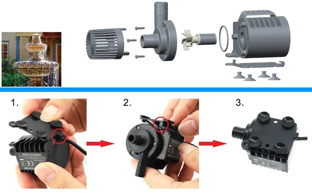 Alt view image 5 of 6 - 12V Submersible Water Pump Brushless 450L/H 13ft Lift Aquarium Pond 10W 4 Gear Timing Acceleration Deceleration Suction Cup Base 5521 Plug for Aquarium Pet Water Circulation