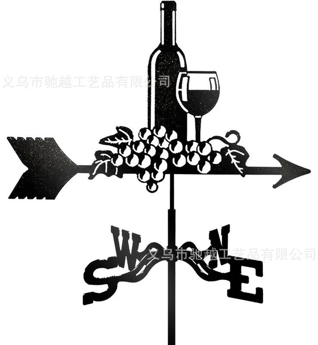 Main image of L Weather Vane Ornament Wind Vane Black Iron Retro Garden Outdoor Patio Yard Decoion Wind Direction Indicator