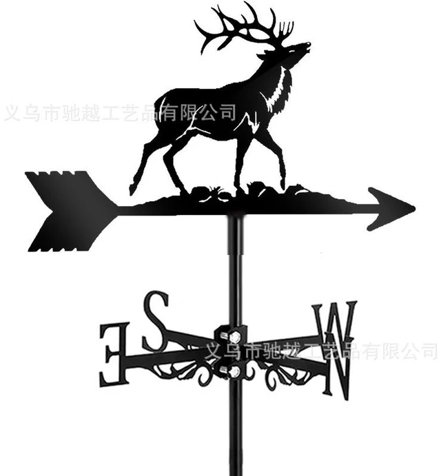 Main image of L Weather Vane Ornament Wind Vane Black Iron Retro Garden Outdoor Patio Yard Decoion Wind Direction Indicator