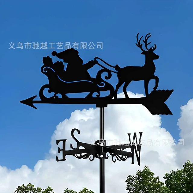 Main image of L Weather Vane Ornament Wind Vane Black Iron Retro Garden Outdoor Patio Yard Decoion Wind Direction Indicator