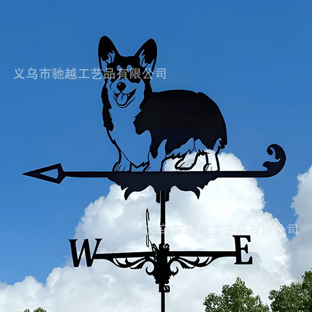 Main image of L Weather Vane Ornament Wind Vane Black Iron Retro Garden Outdoor Patio Yard Decoion Wind Direction Indicator