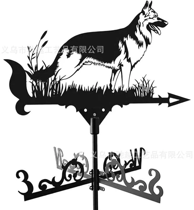 Main image of L Weather Vane Ornament Wind Vane Black Iron Retro Garden Outdoor Patio Yard Decoion Wind Direction Indicator